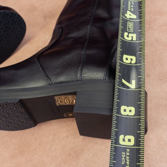 Stuart Weitzman Women Sadie Black Leather Zip Dress Office Ankle Boots sz 5B - Picture 6 of 9